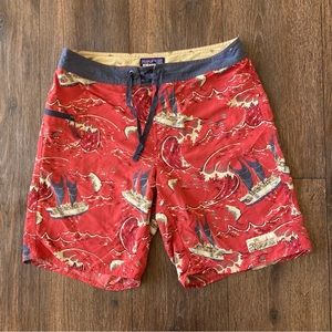 Patagonia Pataloha boating theme patterned wavefarer 9” board shorts trunks 31